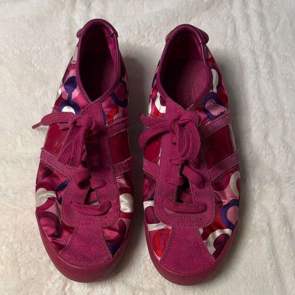 Coach Vibrant Pink Patterned Sneakers